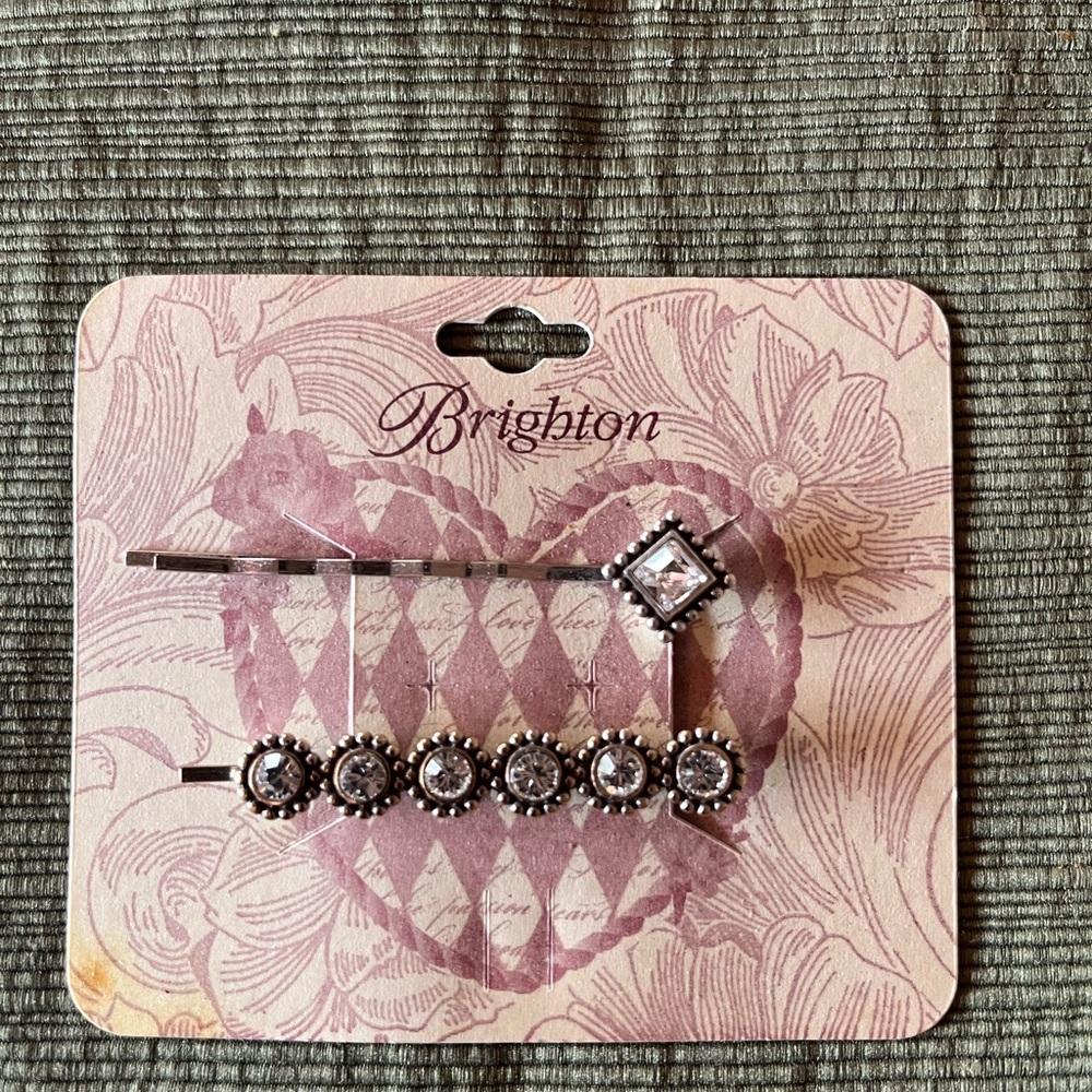 Brighton Silver and Crystal Hair Clip Set